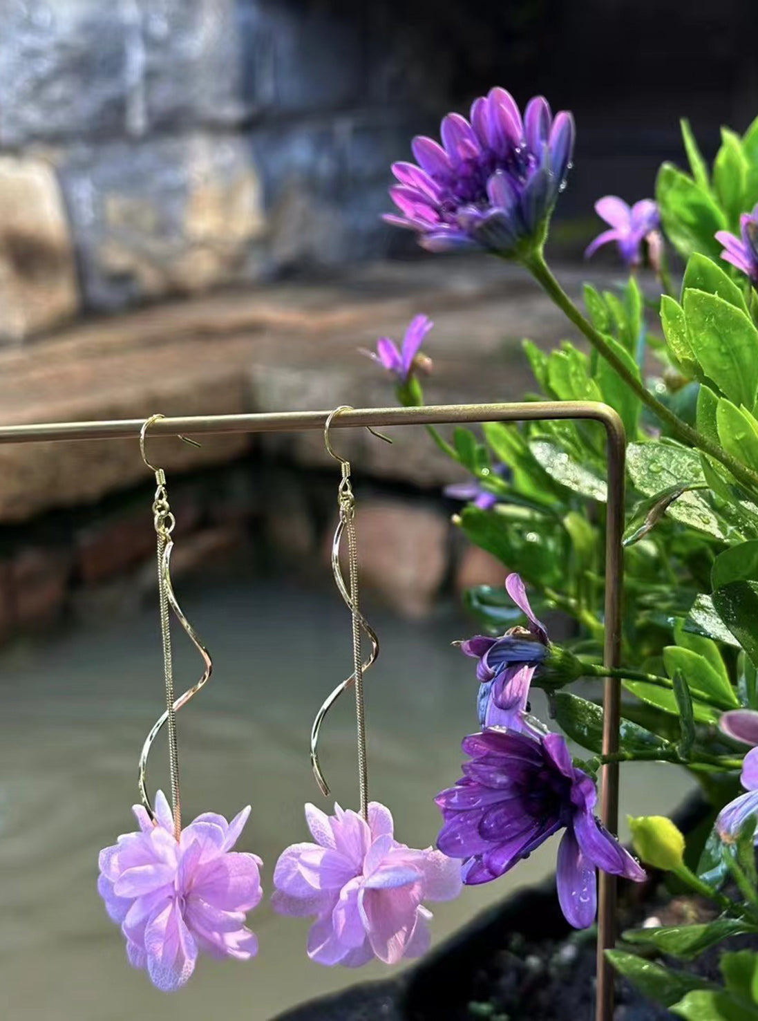 New Open 925 Sterling Silver Hydrangea Earrings