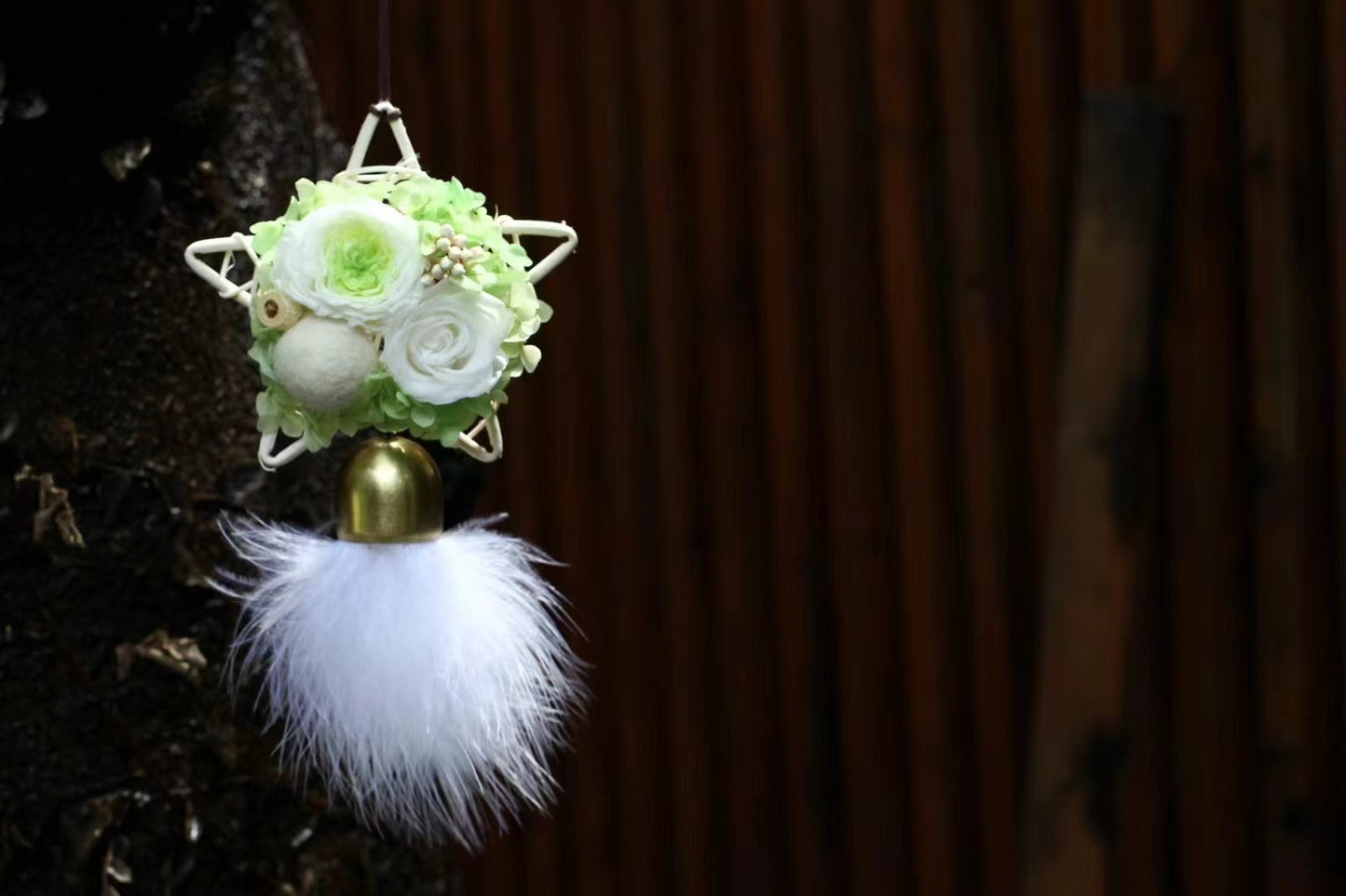 Preserved Flower Dream Catcher, Handmade with Real Flowers Car Hanging Ornament