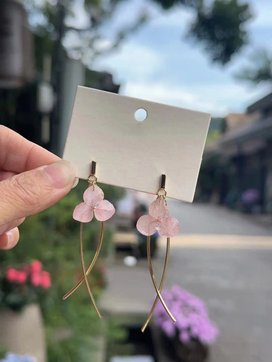 New Open 925 Sterling Silver Hydrangea Earrings