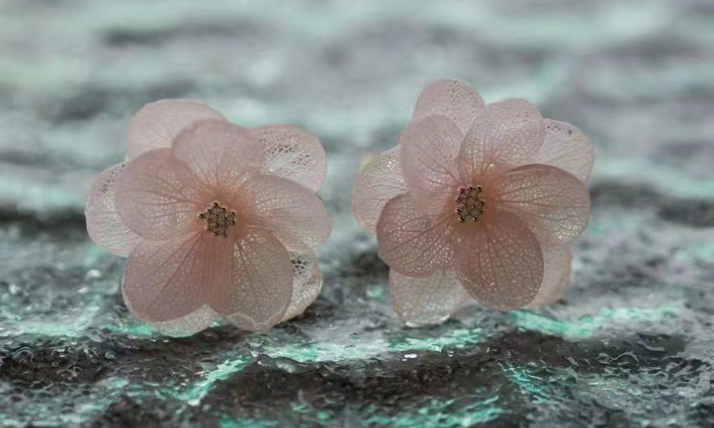 New Open 925 Sterling Silver Hydrangea Earrings