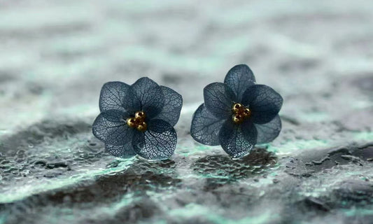 New Open 925 Sterling Silver Hydrangea Earrings