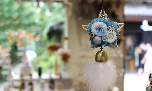 Preserved Flower Dream Catcher, Handmade with Real Flowers Car Hanging Ornament